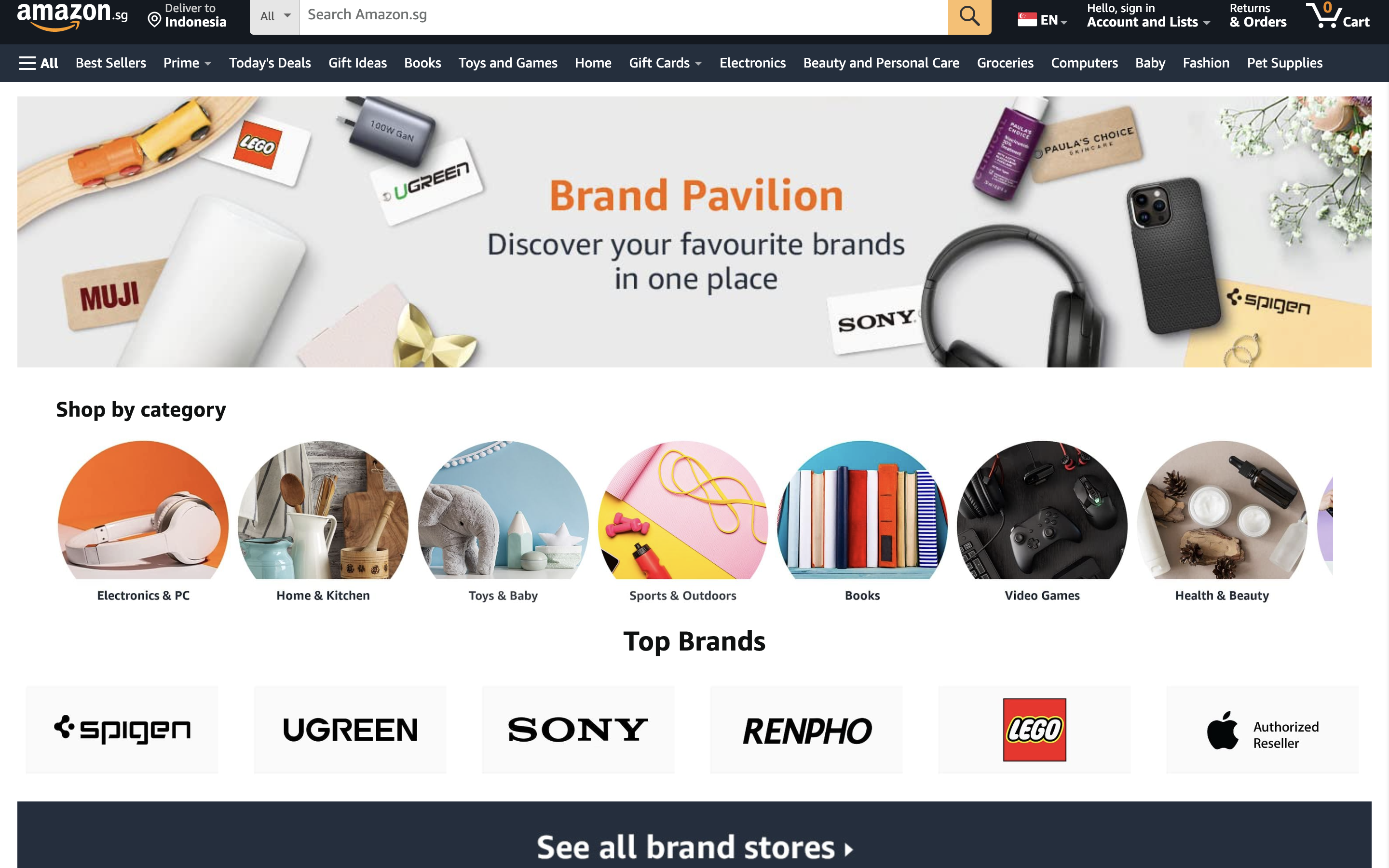 Amazon wide range of product selections 